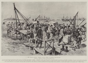 The Chinese Question, Germans Landing Stores at Tsingtan for Kiao-Chau